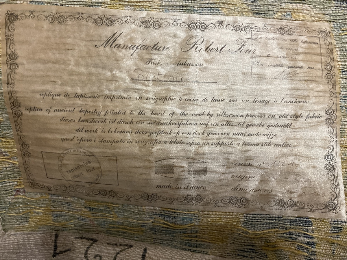 Manufacture Robert Four, Aubusson – Tapisserie « Bestiaire » d’après modèle du XVe siècle -photo-7