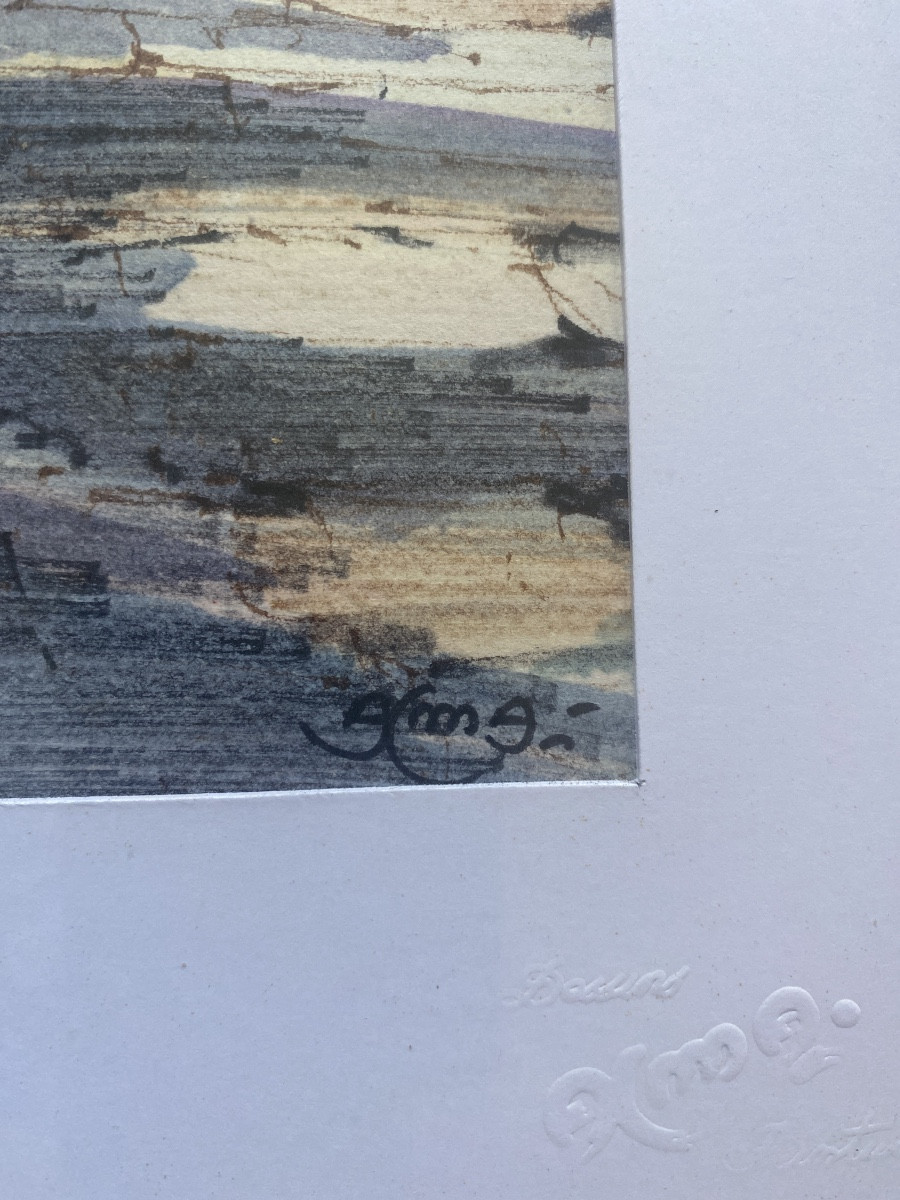 Watercolor Pays Basque - Saint-jean-de-luz, Maison Des Trois Canons - Signed Alma (1997)-photo-3