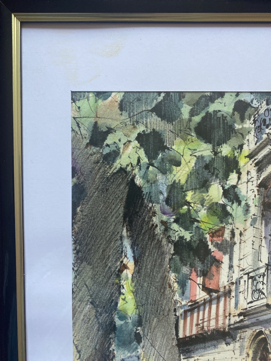 Watercolor Pays Basque - Saint-jean-de-luz, Maison Des Trois Canons - Signed Alma (1997)-photo-6