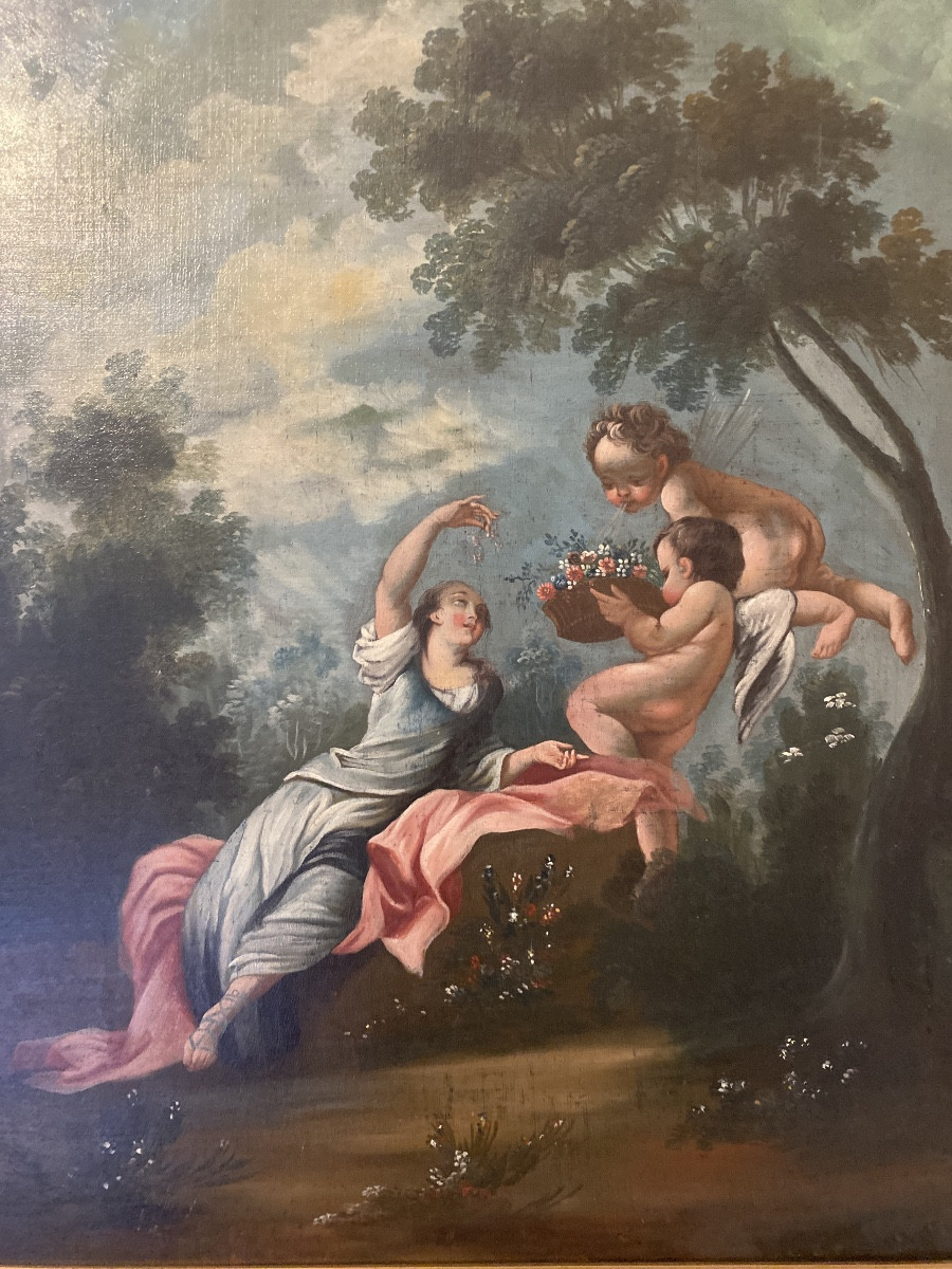 Allegory Of Venus Aux Amours - Elegant Mythological Scene In The Taste Of François Boucher.-photo-2