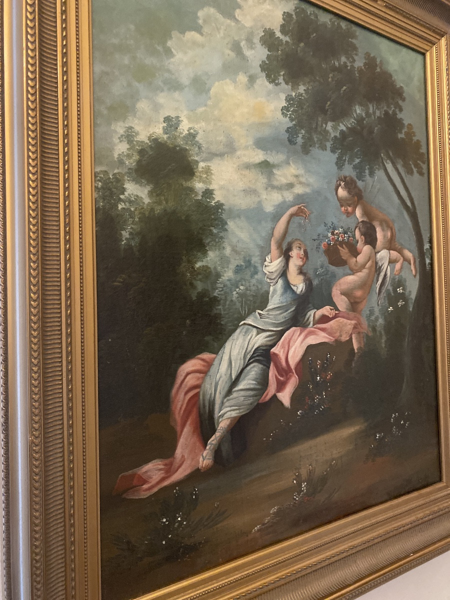 Allegory Of Venus Aux Amours - Elegant Mythological Scene In The Taste Of François Boucher.-photo-4