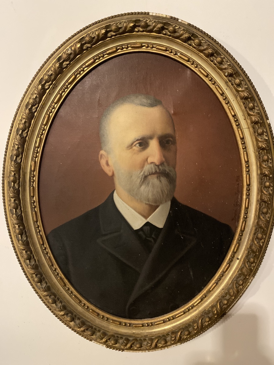 Signé Geppe Bravi – Grand portrait italien daté Roma 1911-photo-2