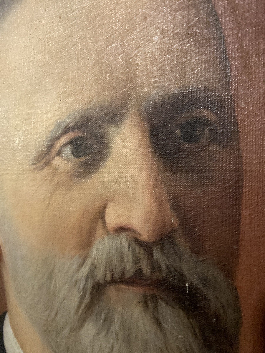 Signé Geppe Bravi – Grand portrait italien daté Roma 1911-photo-3