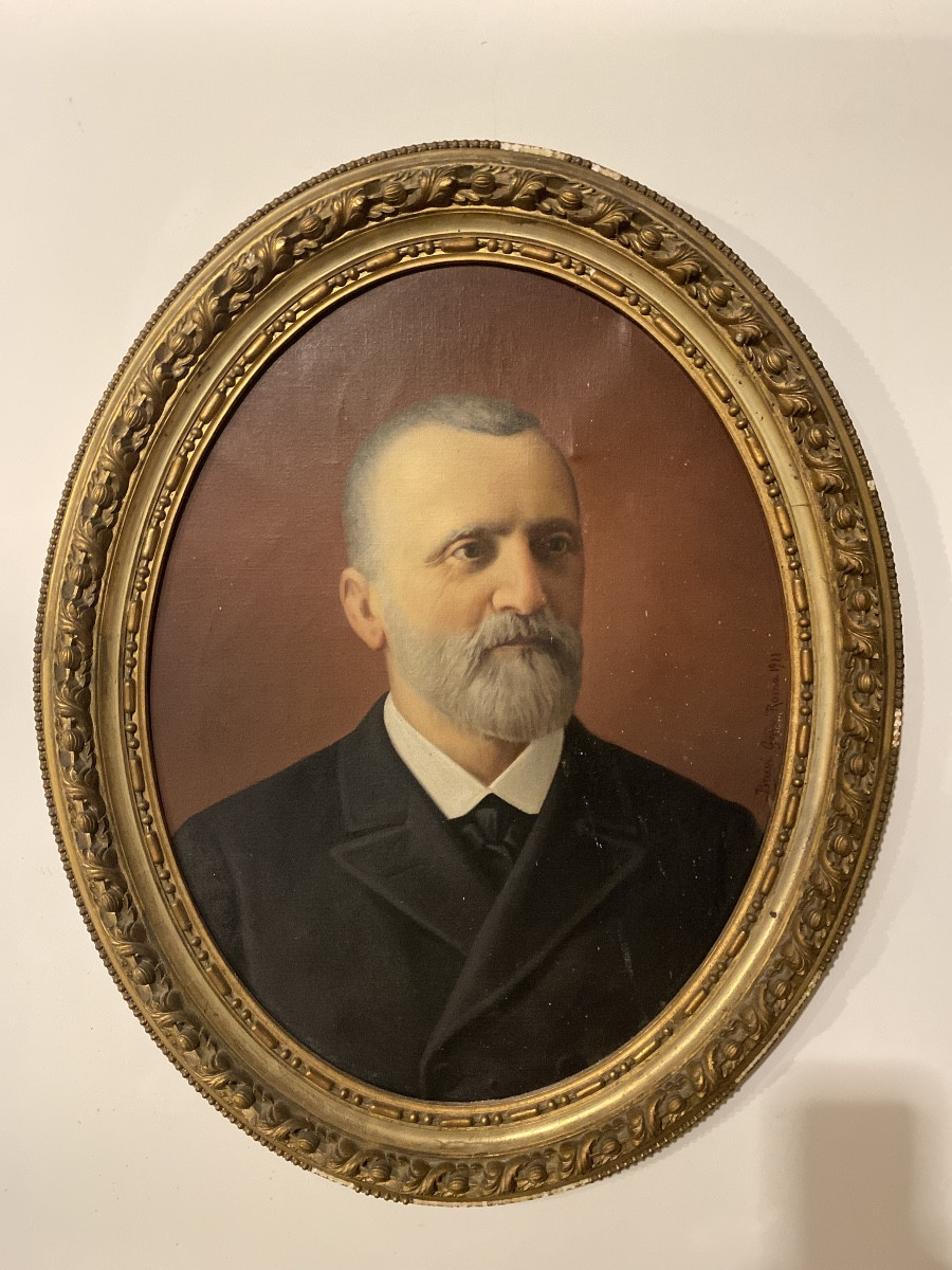 Signé Geppe Bravi – Grand portrait italien daté Roma 1911