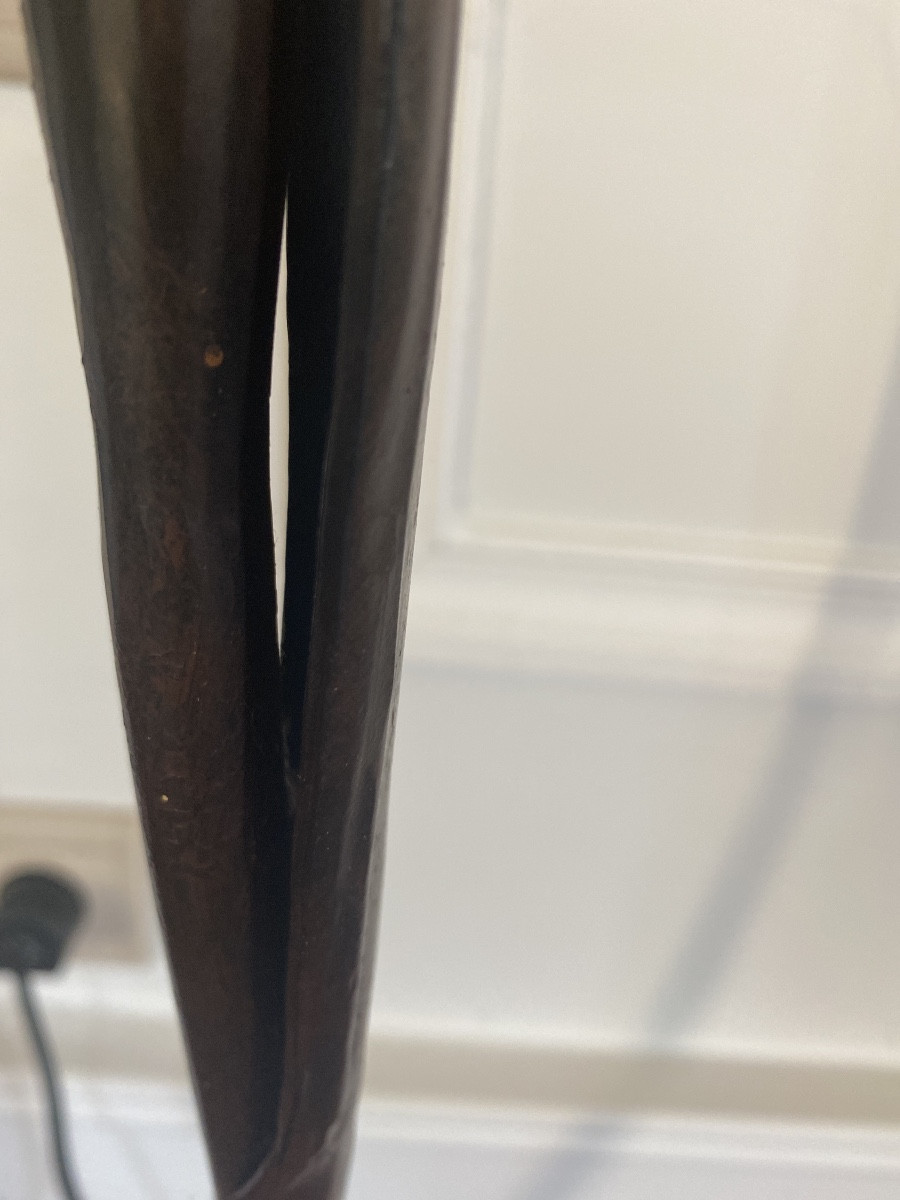 Large Italian Floral Floor Lamp In Wrought Iron And Murano Glass - Banci Firenze - 170 Cm-photo-5