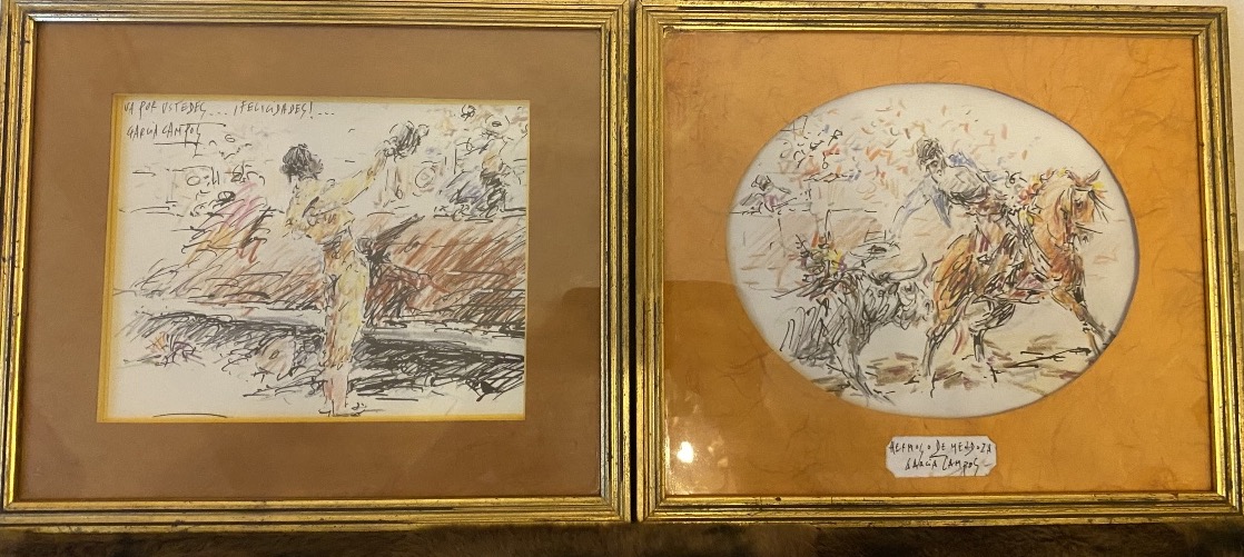 Luis García Campos (1928-2011) - Pair Of Expressionist Bullfighting Compositions
