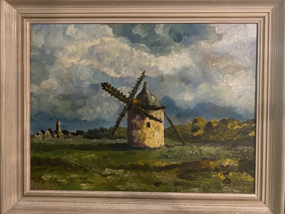 “Le moulin à la Pointe du Van – Cap Sizun” Huile sur toile-photo-2