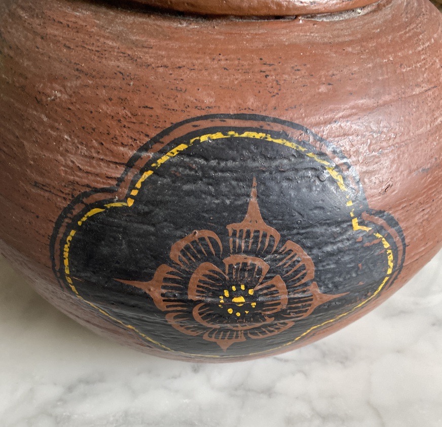 Antique Lacquered Plant Fiber Asian Rice Pot - Southeast Asia - 20th Century-photo-5