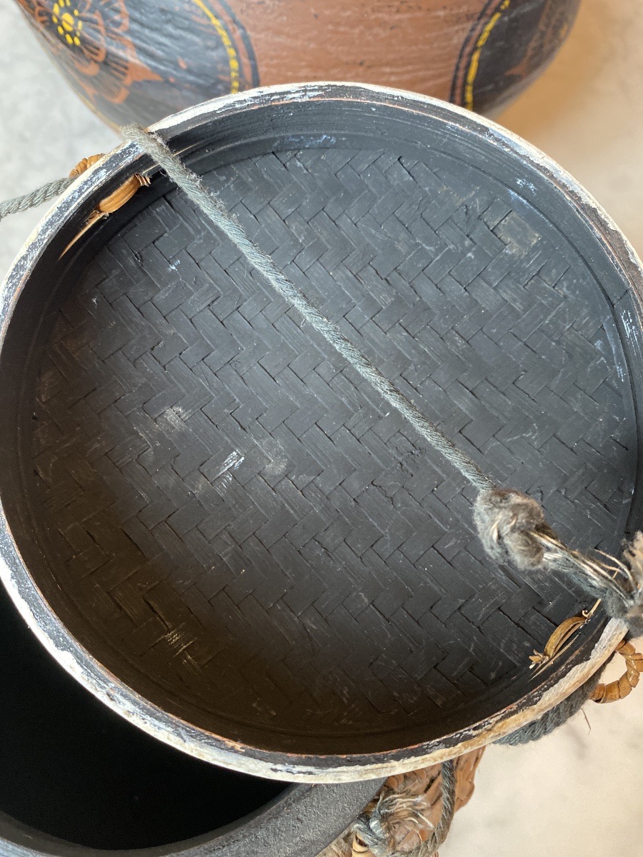  Asian Rice Pot Woven And Lacquered - Southeast Asia - 20th Century-photo-2