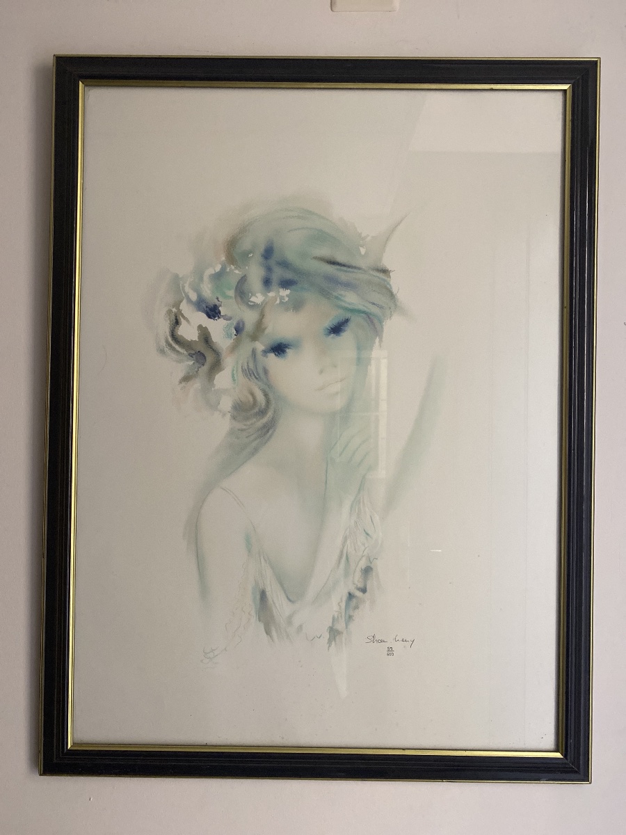 Shan-Merry (1935-2024) «  Jeune fille »Lithographie originale  certifiée  1984-photo-2