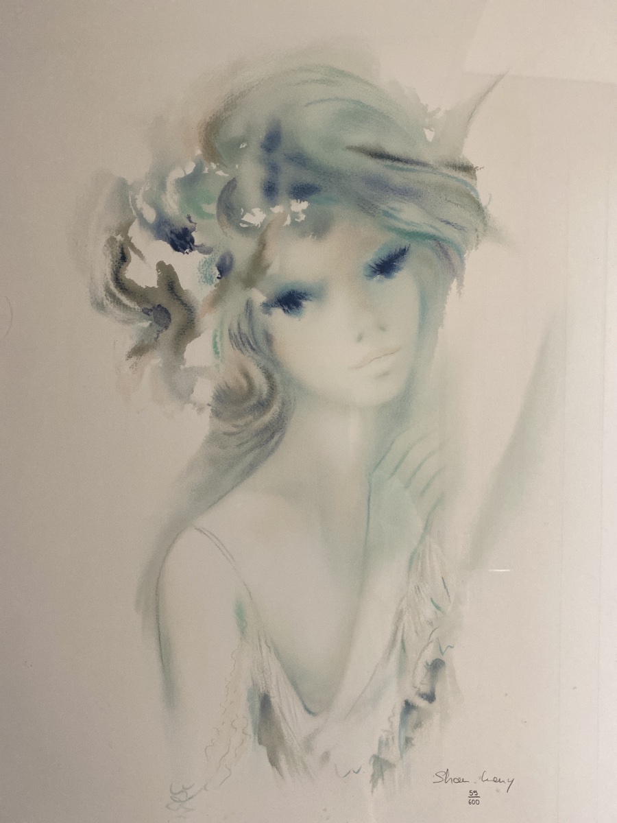 Shan-Merry (1935-2024) «  Jeune fille »Lithographie originale  certifiée  1984-photo-3