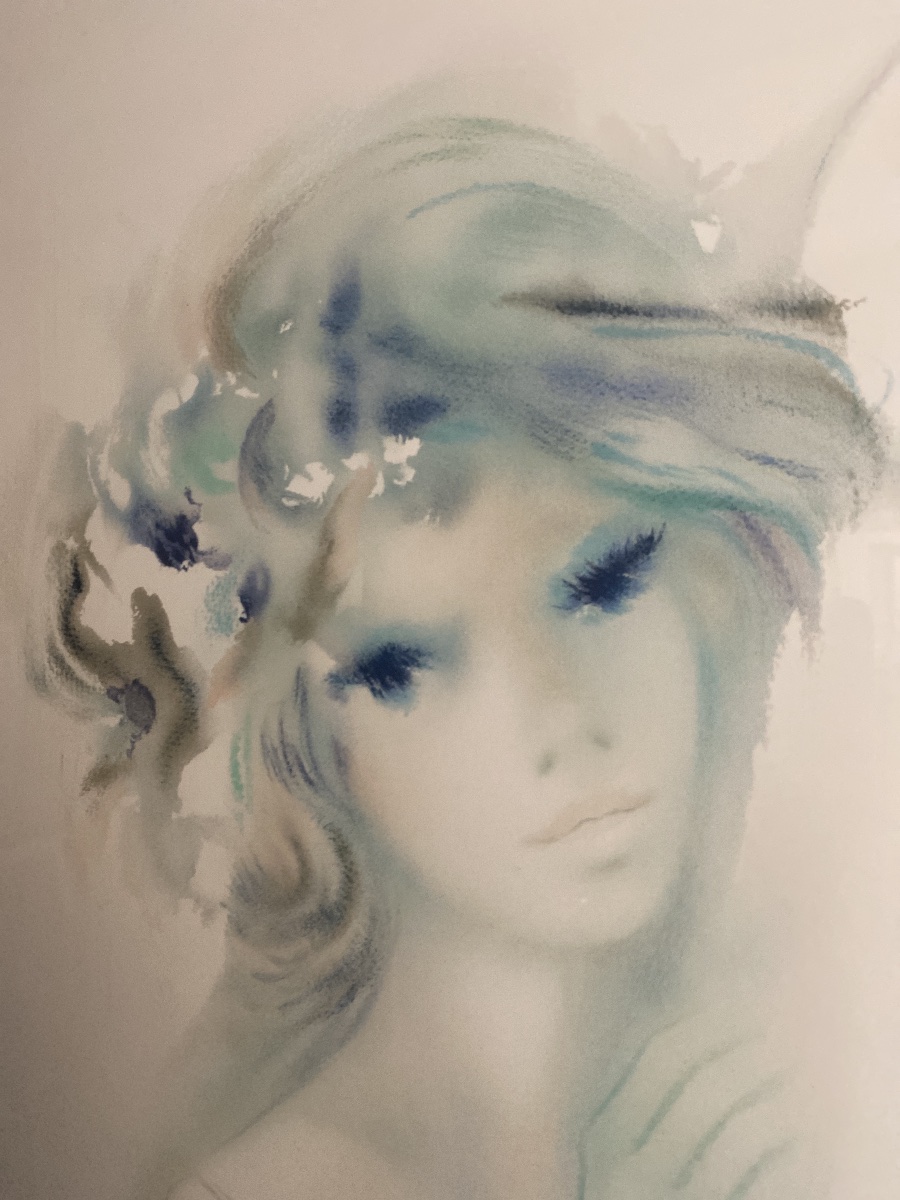 Shan-Merry (1935-2024) «  Jeune fille »Lithographie originale  certifiée  1984