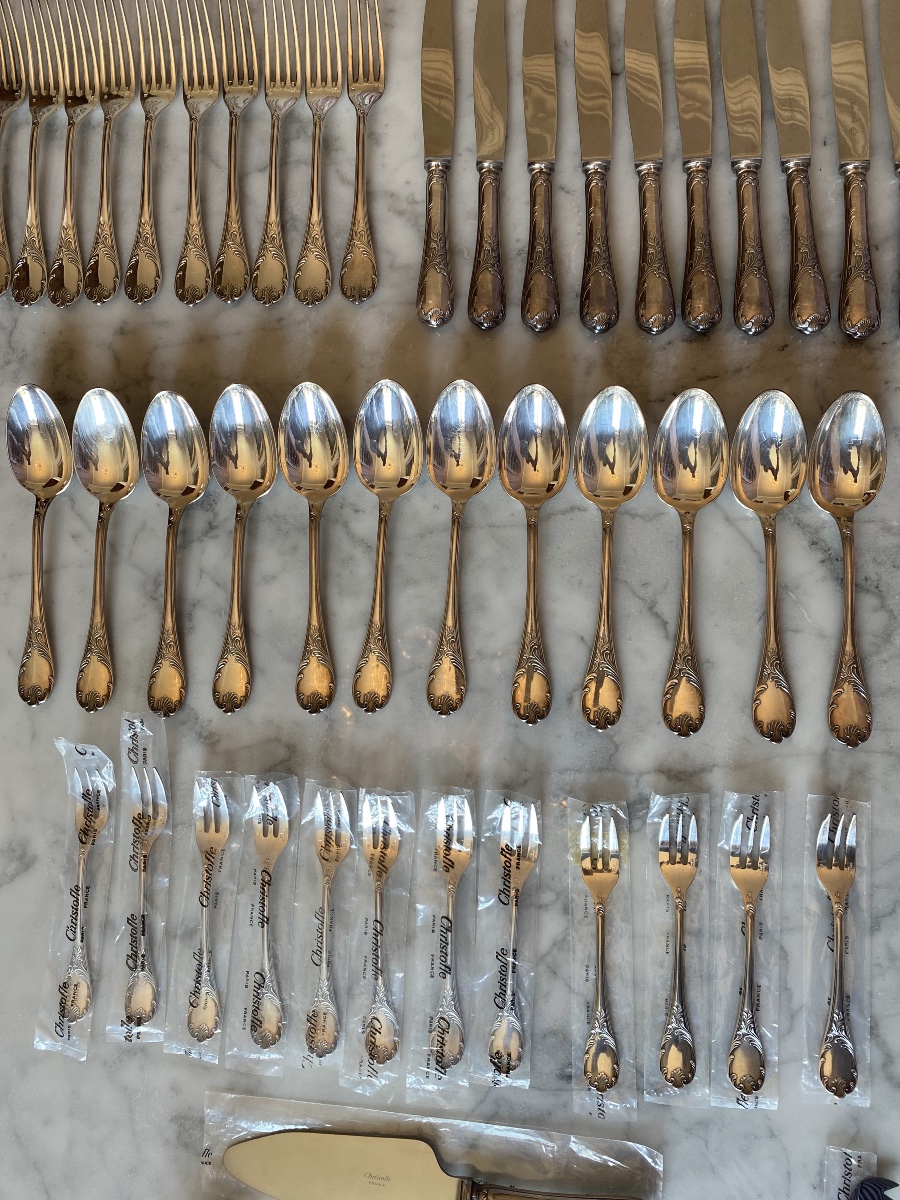 Christofle Marly Dinner Set, 93-piece Set With Rubans Accessories-photo-1