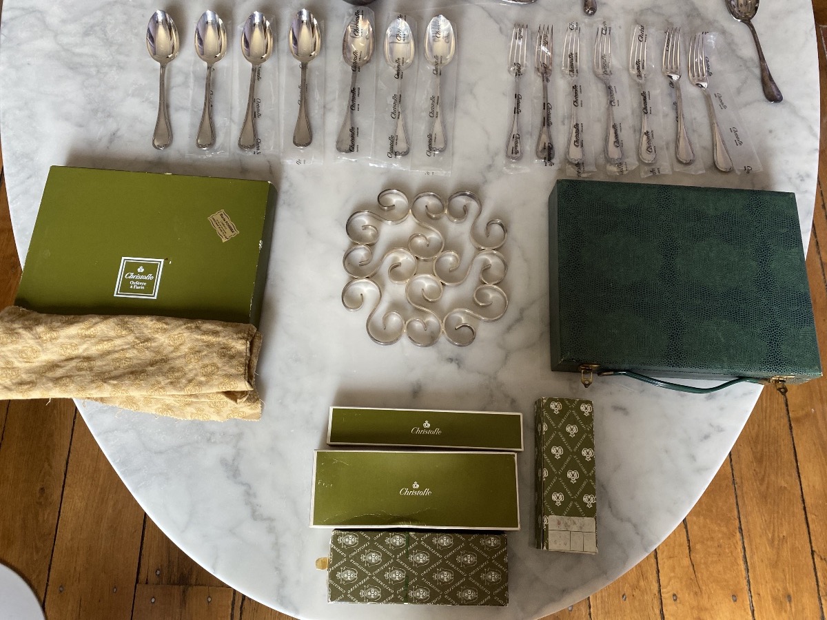 Christofle Marly Dinner Set, 93-piece Set With Rubans Accessories-photo-8
