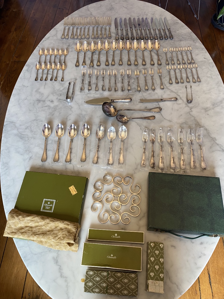 Christofle Marly Dinner Set, 93-piece Set With Rubans Accessories