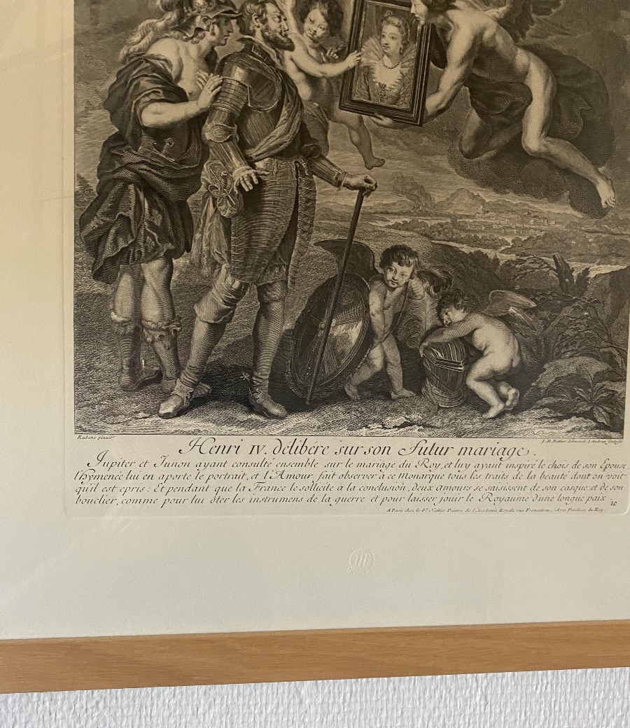 Jean Audran, After Rubens – Henry IV Ponders His Future Marriage – Chalcography Workshop Of The Louvre-photo-2