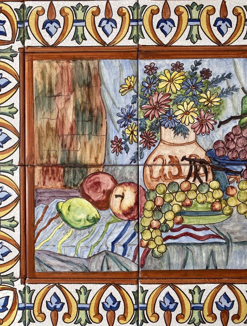 Large Panel Of Glazed Ceramic Tiles Signed By Doller-photo-5