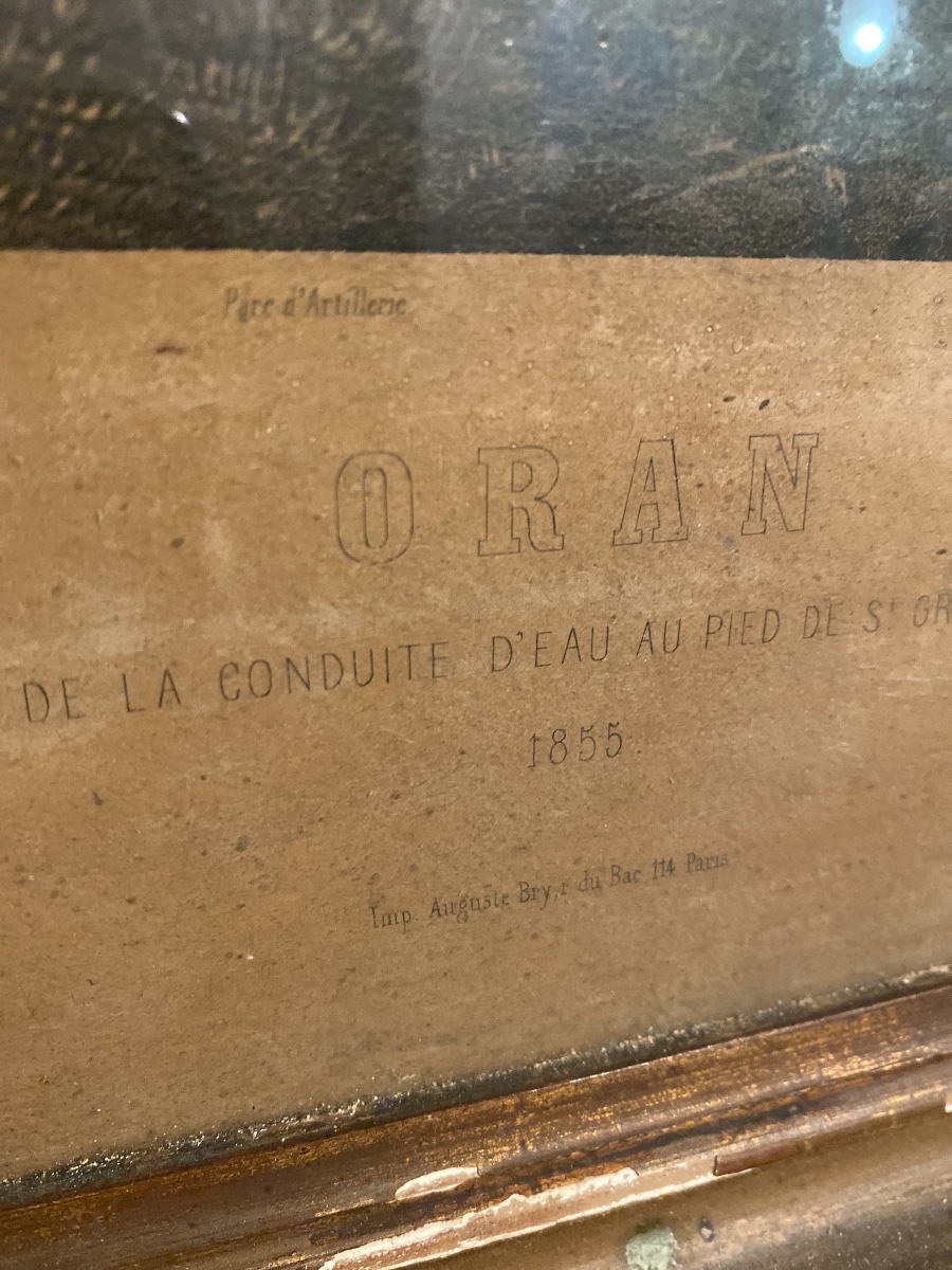 grande gravure panoramique d’Oran – 1855 – Signée A. Lebreton – -photo-4
