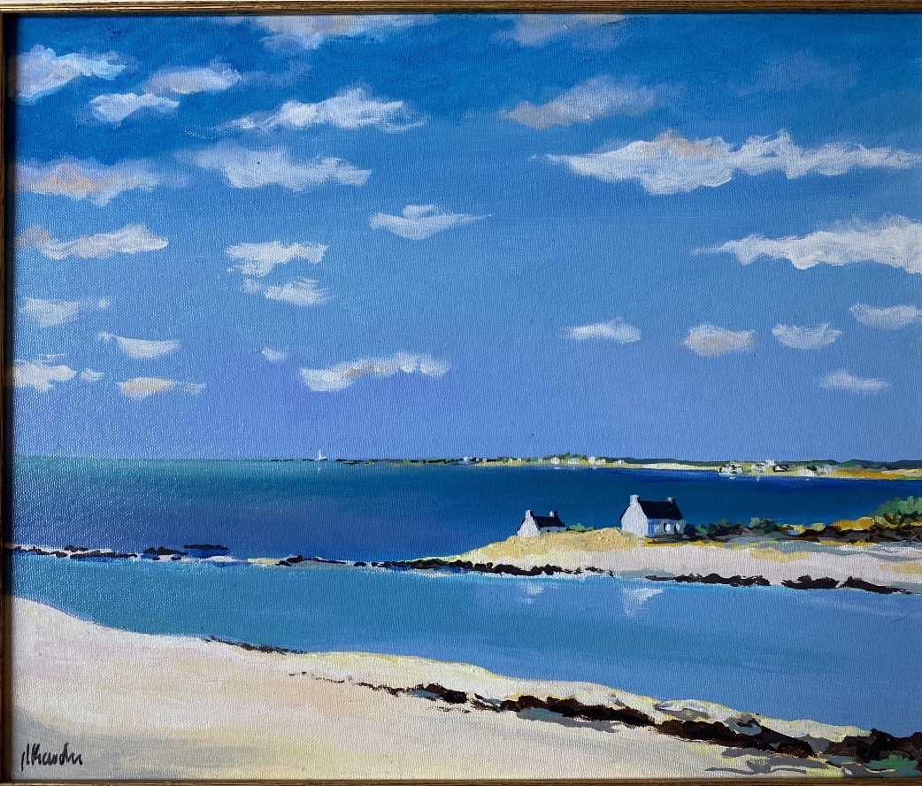 Jean-louis Karcher (born In 1940) – “speckled Sky” – View Of Brittany-photo-3