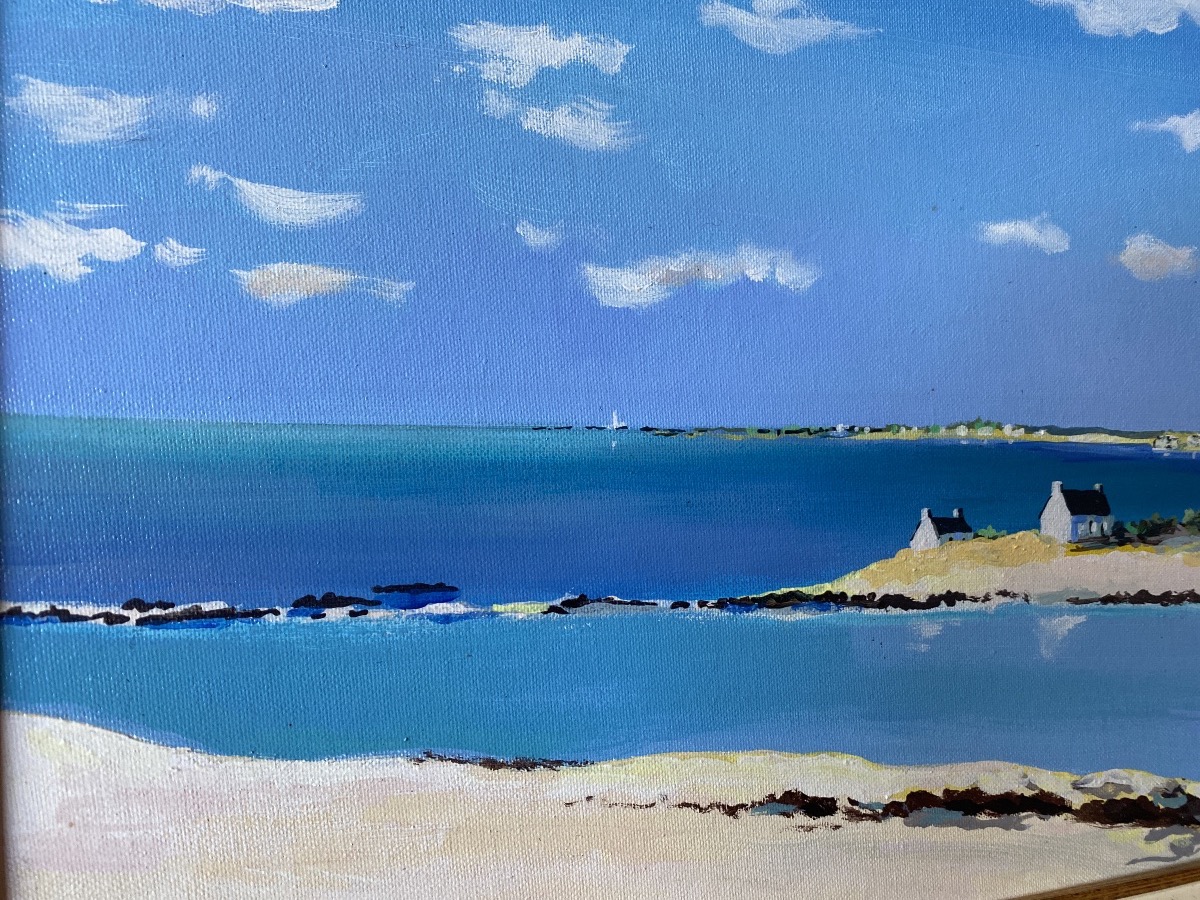 Jean-louis Karcher (born In 1940) – “speckled Sky” – View Of Brittany-photo-4