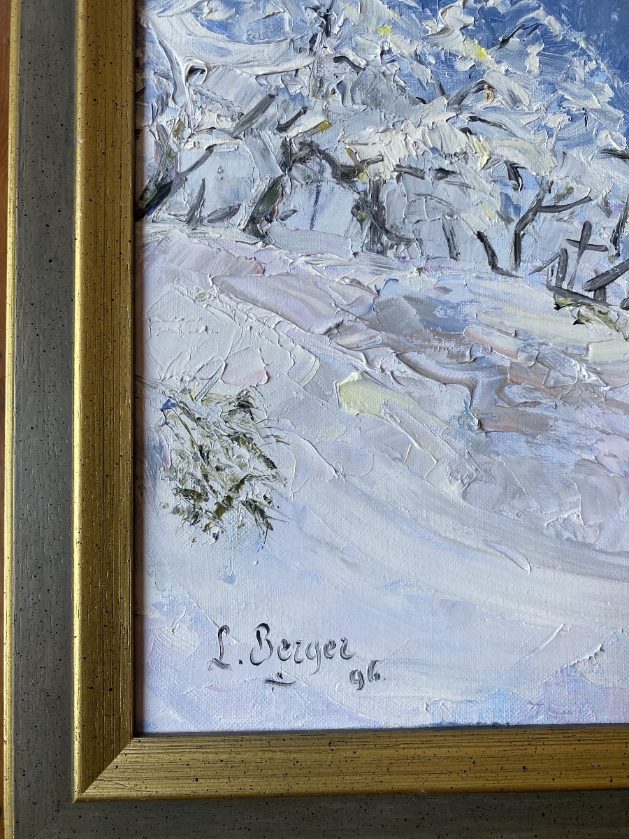 L. Berger (XXe) – D’après Claude Monet, Environs de Honfleur – Huile sur toile, 1996-photo-2
