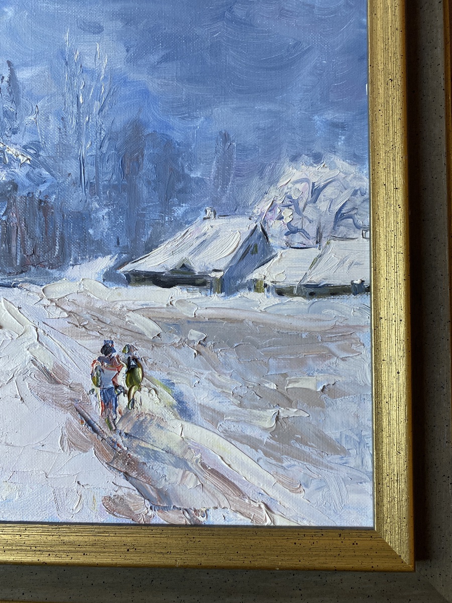 L. Berger (XXe) – D’après Claude Monet, Environs de Honfleur – Huile sur toile, 1996-photo-3