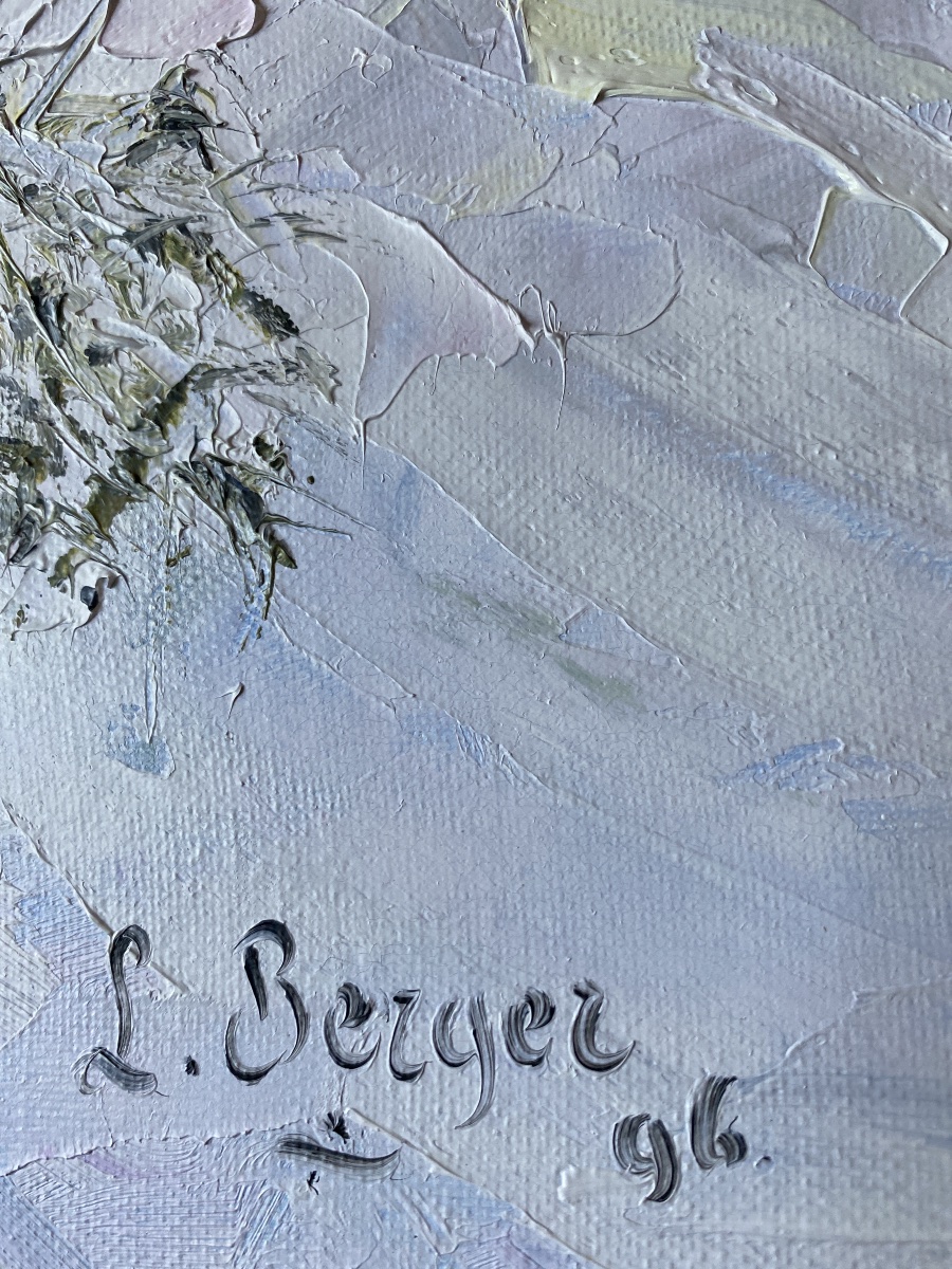 L. Berger (XXe) – D’après Claude Monet, Environs de Honfleur – Huile sur toile, 1996-photo-3