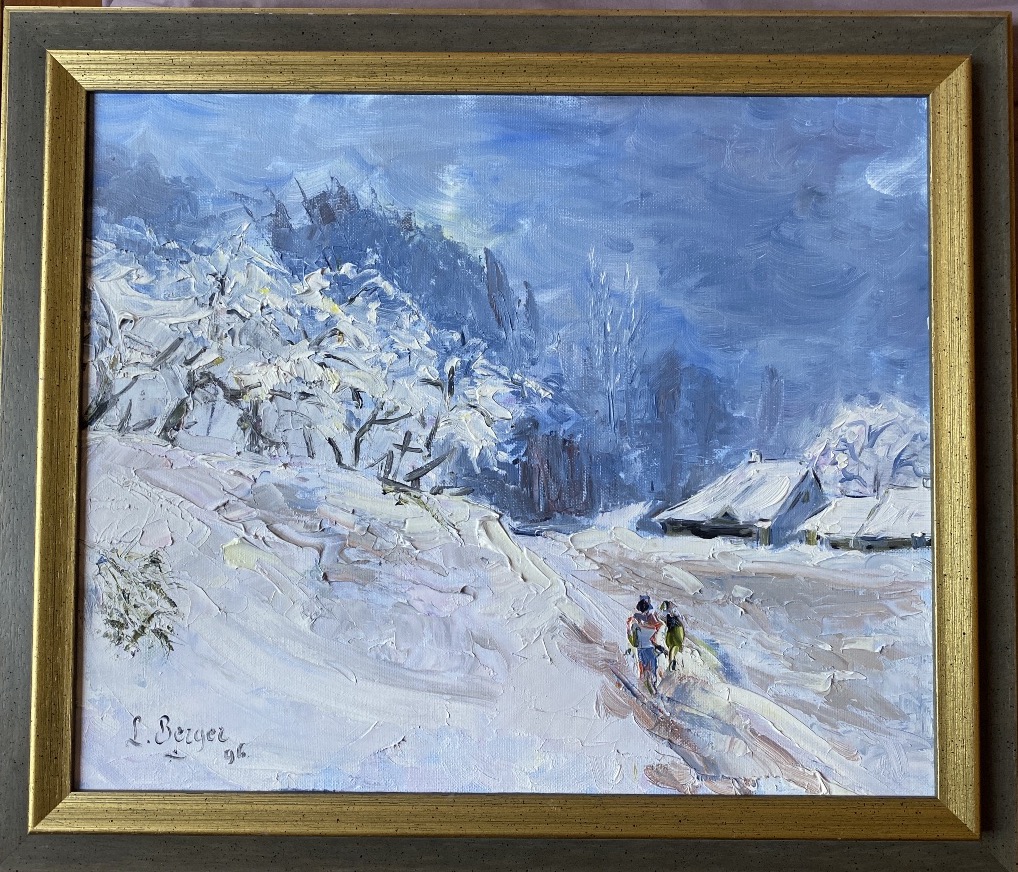L. Berger (XXe) – D’après Claude Monet, Environs de Honfleur – Huile sur toile, 1996