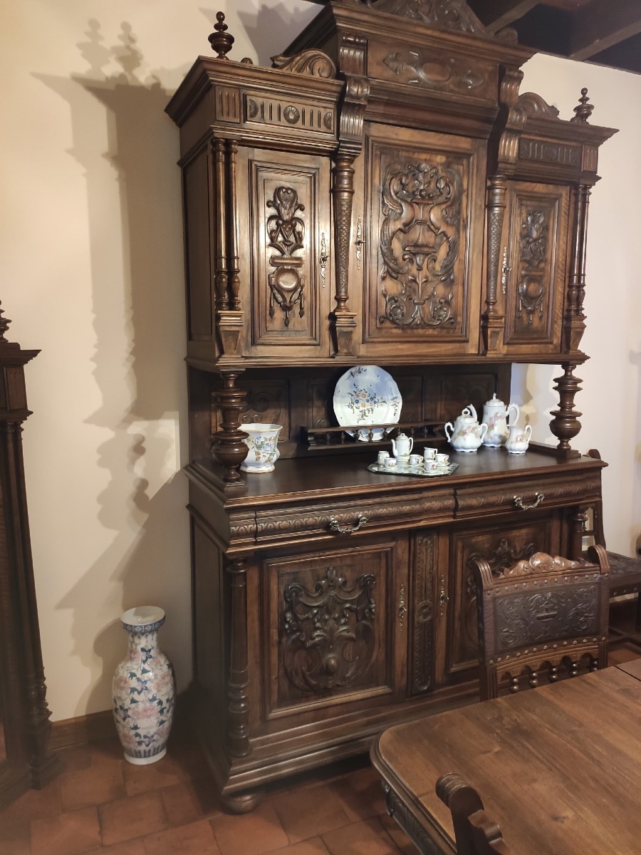  Ensemble de salle à manger Henri II en noyer, fin du XIXᵉ siècle-photo-4