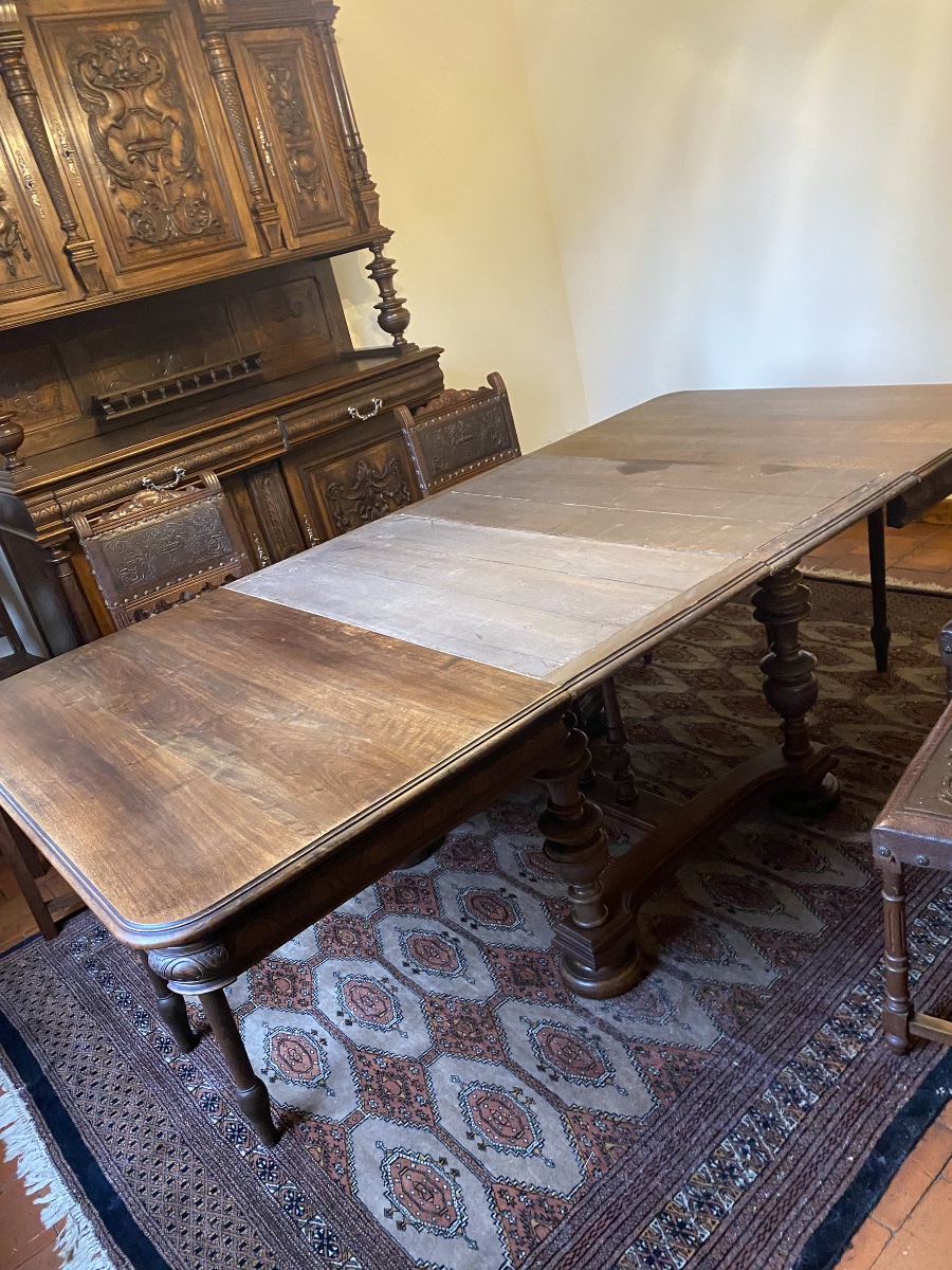  Ensemble de salle à manger Henri II en noyer, fin du XIXᵉ siècle-photo-3