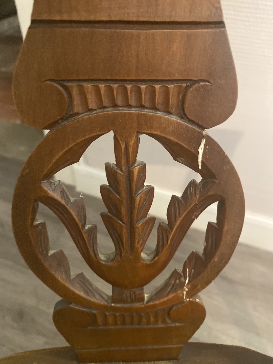 Suite de quatre fauteuils de style Directoire en merisier massif – France, vers 1950-photo-2