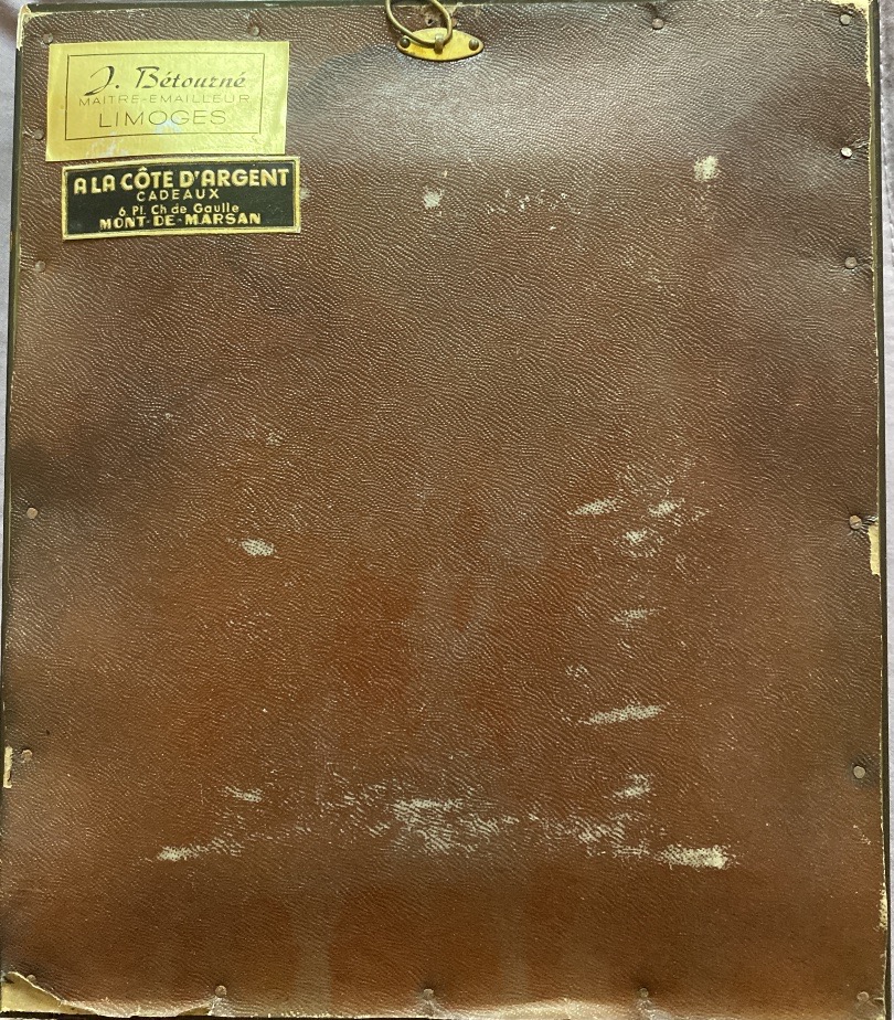 Suite de trois émaux de Limoges (XX eme )-Atelier J. Bétourné – Paysages peints à la main-photo-8
