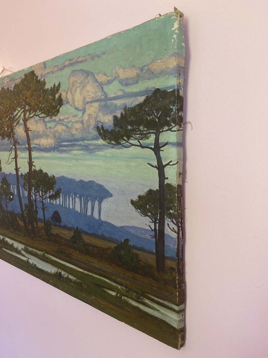 Jean-Roger Sourgen (1883-1978) – Grand Paysage Landais Aux Pins – Huile Sur Toile 125 Cm-photo-4