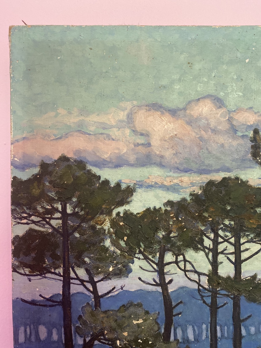 Jean-Roger Sourgen (1883-1978) – Grand Paysage Landais Aux Pins – Huile Sur Toile 125 Cm-photo-6