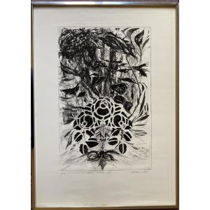 MARIO ABIS (1924-2004)«FIORI»,1973-Eau-forte et aquatinte originale signée 