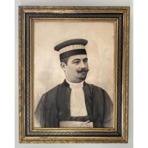 Grand portrait d’avocat ou magistrat – Signé A. Duverger – vers 1890/1910