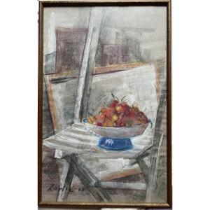 Joseph Laulié (1928–2016) “Nature morte au compotier – 1983”