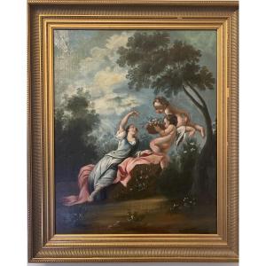 Allegory Of Venus Aux Amours - Elegant Mythological Scene In The Taste Of François Boucher.