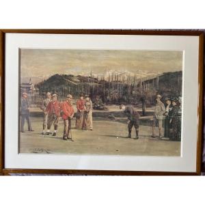  Scène de golf à Pau – d’après Allen C. Sealy (1893) – Lewis Hornor – 