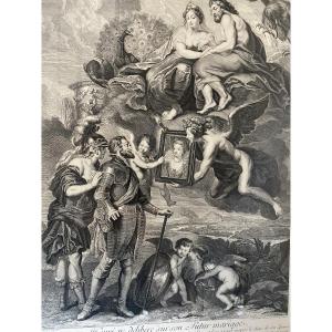 Jean Audran, After Rubens – Henry IV Ponders His Future Marriage – Chalcography Workshop Of The Louvre