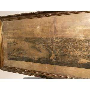 Exceptional Large Panoramic Engraving Of Oran – 1855 – Signed By A. Lebreton –