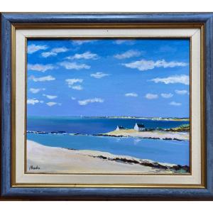 Jean-Louis Karcher (né en 1940) – « Ciel pommelé » – Vue de Bretagne