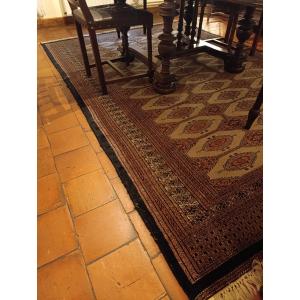 Grand tapis Karachi en laine noué main – 277 × 187 cm