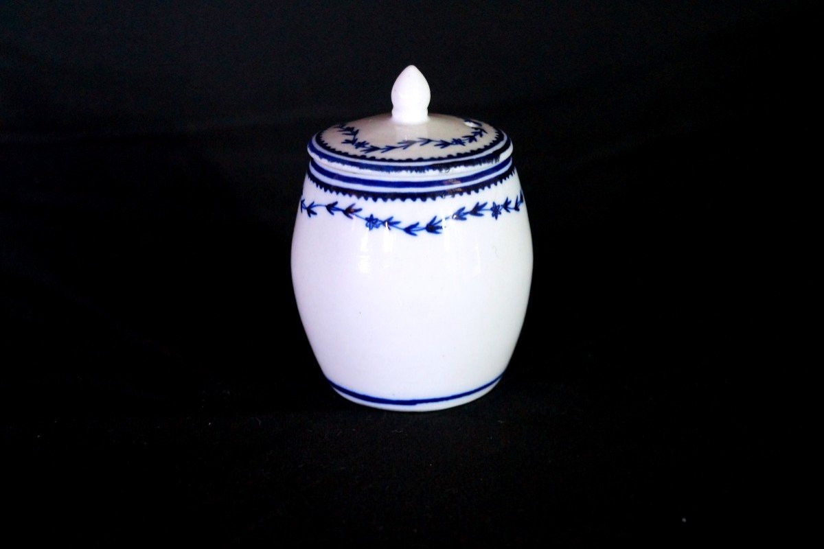 Mustard Pot In Tournai Porcelain Early 19th Century-photo-3
