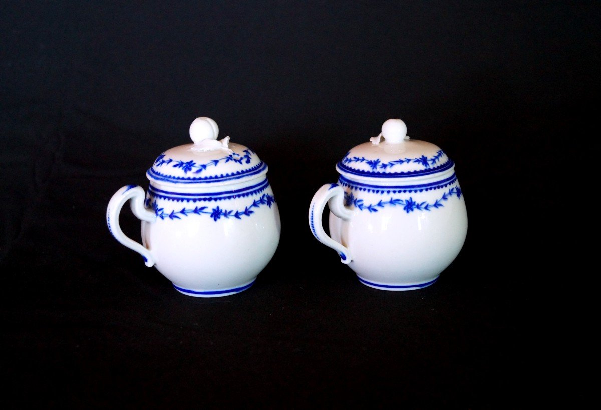 Paire De Crémiers En Porcelaine De Tournai Fin XVIIIe-début XIXe-photo-3