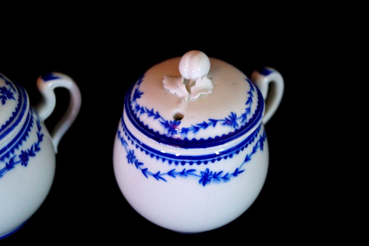 Paire De Crémiers En Porcelaine De Tournai Fin XVIIIe-début XIXe-photo-2