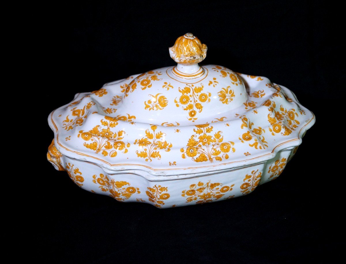 18th Century Moustiers Earthenware Vegetable Dish/soup Tureen-photo-2
