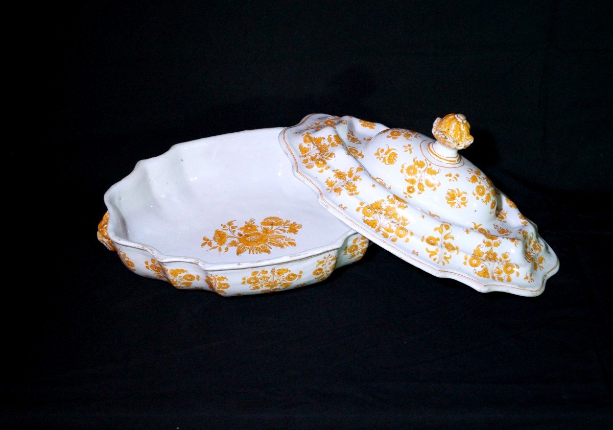18th Century Moustiers Earthenware Vegetable Dish/soup Tureen-photo-3
