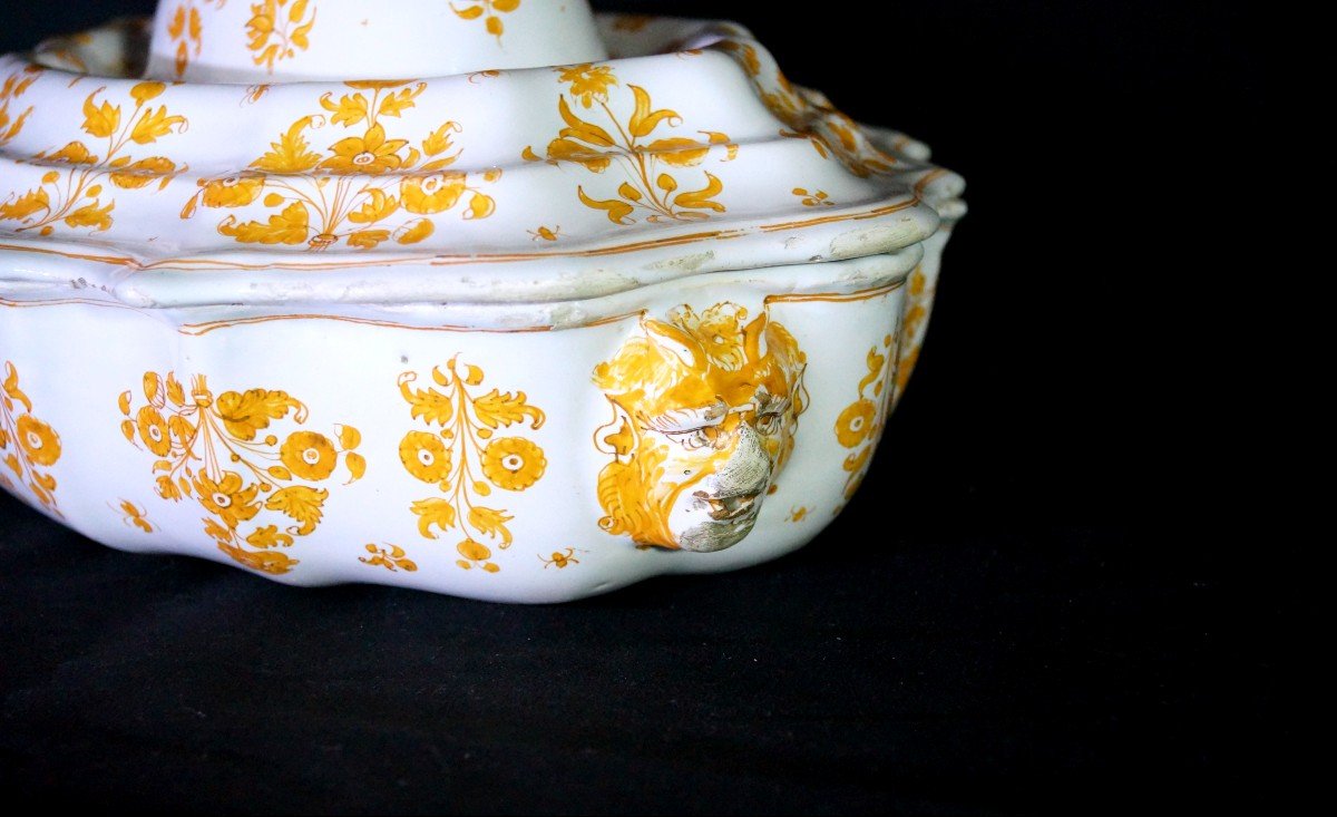 18th Century Moustiers Earthenware Vegetable Dish/soup Tureen-photo-3