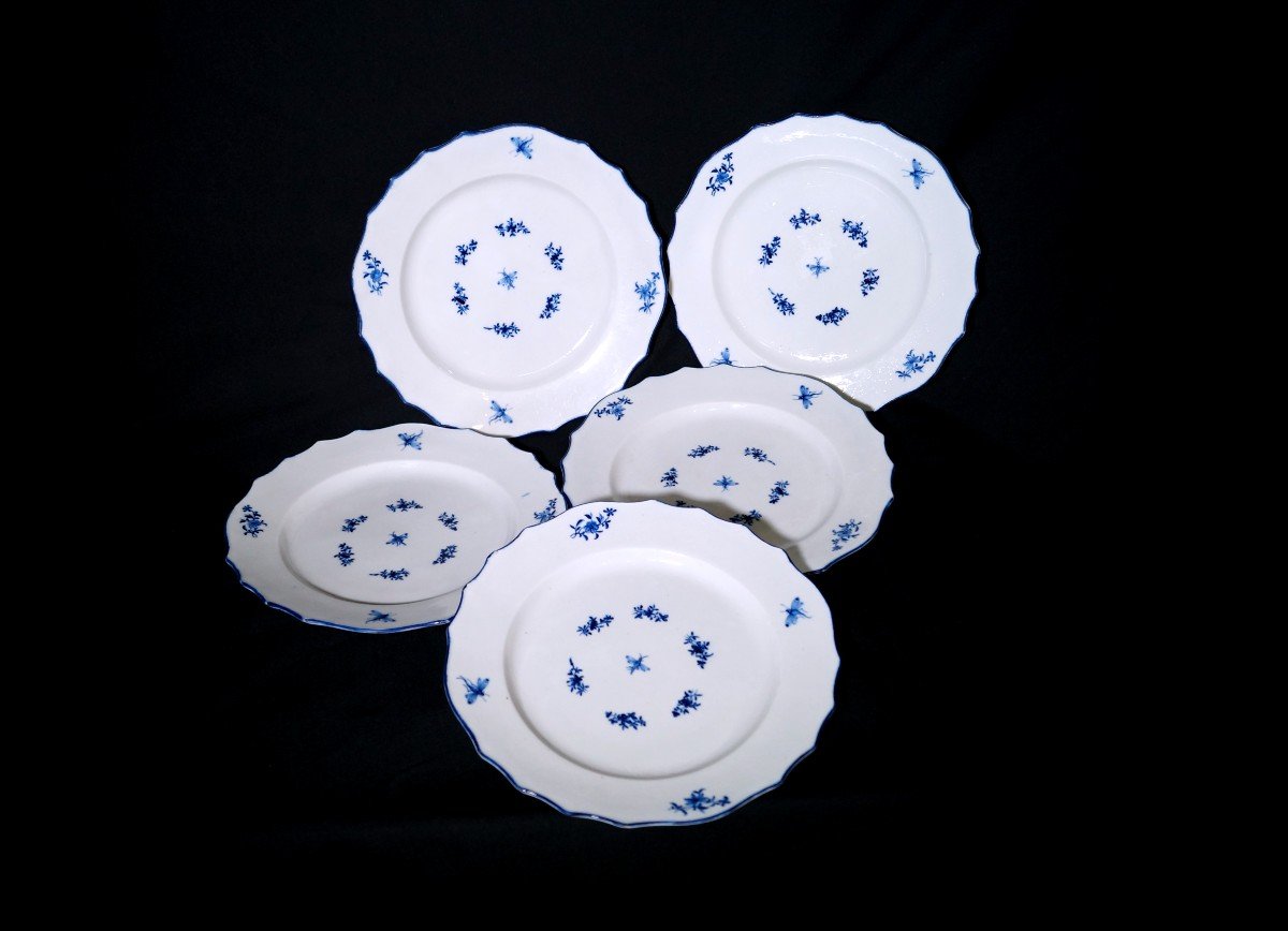 Five 18th Century Tournai Porcelain Plates-photo-2